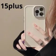 iPhone用ケース　カバー　ホワイト　15plus