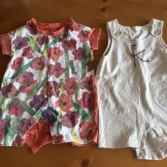 graniph はらぺこあおむし花柄ロンパース70 組曲70の2枚セット