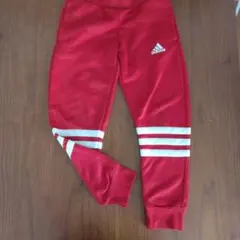 adidas レッド ジャージ ストライプ　130