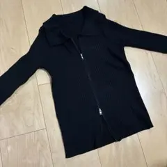 薄手 ニット ジップアップ