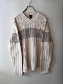 No.3634 US古着 G.H.BASS ニットセーター L ゆるだぼ 美品