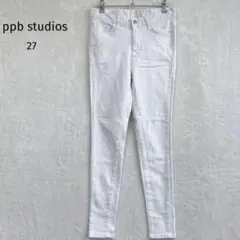 ppb studios | スキニーパンツ【27】 ホワイト シンプル 伸縮