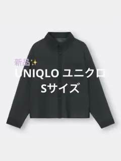 GU 長袖 シャツ ブラック シアークロップドシャツ(長袖)Q 黒のサムネイル