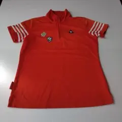 ​ルコックスポルティフ ゴルフウェア ハーフジップ 半袖シャツ オレンジ M