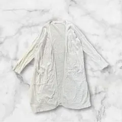 【lugnoncure】7分袖カーディガン綿100% 薄手　無地　ポケット付き