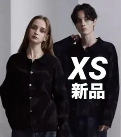 新品★CLEL ベーシック/スプレー畦編みニットシャツカーディガン XS レッド