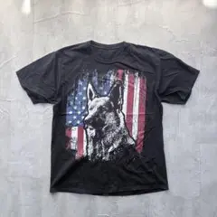 Archive US古着 ジャーマンシェパード 星条旗グラフィックTシャツ