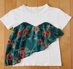 SLY スライ 花柄 ビスチェ ドッキング Tシャツ フリル アシメ FREEのサムネイル