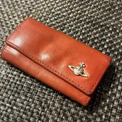 ヴィヴィアン　レザー　キーケース　オレンジ　革　キーリング