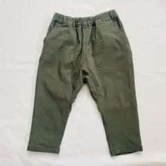 F.O.KIDS ベーシックテーパードパンツ　裏起毛　カーキ　90cm