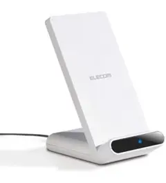 エレコム ワイヤレス充電器 Qi 2枚コイル 【横置きでも充電可能】ホワイト