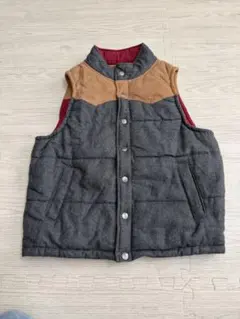 【24時間以内発送】リバーシブルダウンベスト グレー/レッド