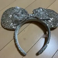 シルバー ミッキー耳カチューシャ