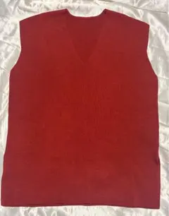 EVERY.VERY NICE CLAUP Vネック ニットベスト レッド