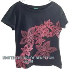 【UNITED COLORS OF BENETTON】半袖 花柄プリントTシャツ