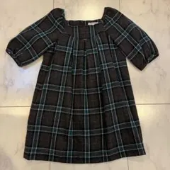 BeBe チェック柄 七分袖 ワンピース