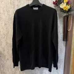 カシミヤ 黒 長袖ニットセーター