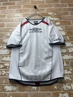 90s アンブロ　UMBRO サッカーシャツ　ユニフォーム　Tシャツ　白　古着