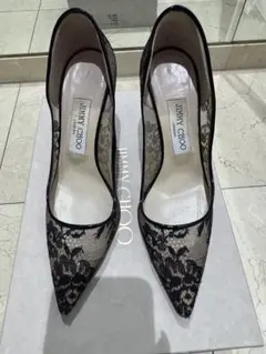 JIMMY CHOO ブラックレース ハイヒール