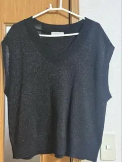 しまむら　ラメニットベスト　RoseFarm