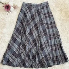 イエナ　IENA　バイヤスチェックプリーツロングスカート グレー　Mサイズ