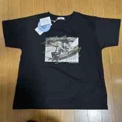 新品！しまむら　efforia フォトプリント 半袖Tシャツ ブラックのサムネイル