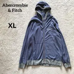 アバクロ　Abercrombie & Fitch ジップパーカー XL ネイビーのサムネイル