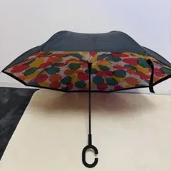 逆さ傘　自立する傘　完全遮光 UVカット 晴雨兼用 長傘 逆さ傘 ボタン式