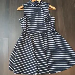 ボーダー ノースリーブ ミニワンピース M