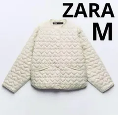 セール★美品★ZARA ザラ　キルティングジャケット　ハート　アイボリー