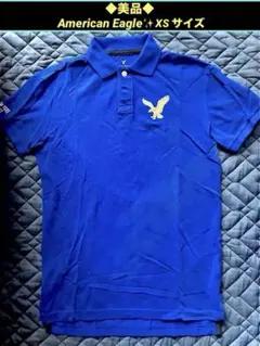 ◆新品同様◆American Eagleアメリカンイーグル ポロシャツ XS 青のサムネイル