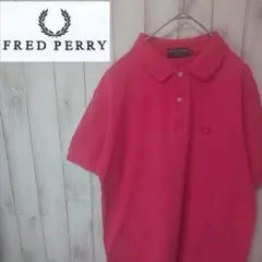 【90’s・大人気】フレッドペリー　刺繍ロゴ　半袖ポロシャツ　Mサイズ　ピンク