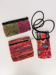 アジアン ポーチ 鮮やか 小物入れ 雑貨 3点セット 売り