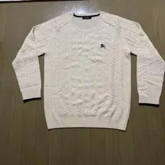 BURBERRYBLACK LABELアイボリー ケーブルニットセーター