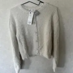 シャイニークルーネックカーディガン　gu 新品未使用　白　L natural