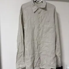コ*ウ様 リネン100% ベージュ長袖シャツ M