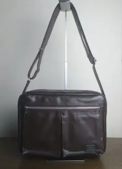 【PORTER】 ポーター フリースタイル ショルダーバッグ ダークブラウン2層