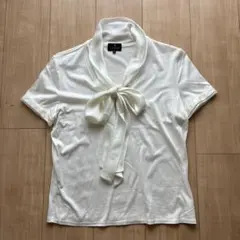 LANVIN COLLECTION 半袖 ボウタイ カットソー ホワイト 40のサムネイル