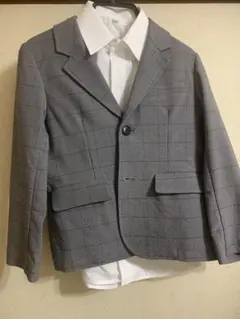 チェック柄 グレー スーツ 130サイズ