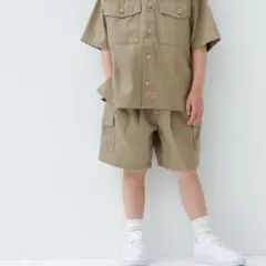 ベージュ カーゴショートパンツ