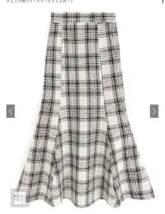 チェック柄ツイードマーメイドスカート Lサイズ GRL gc230