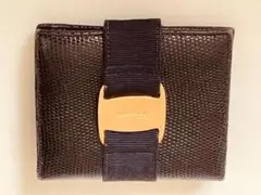 Salvatore Ferragamo 二つ折り 財布 ブラック×ゴールドのサムネイル