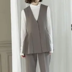 【美品】OPAQUE.CLIP ペプラムジレ　Lサイズ　オペークドットクリップ