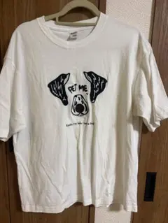 INHERIT 犬 刺繍 Tシャツ ホワイト Lサイズ