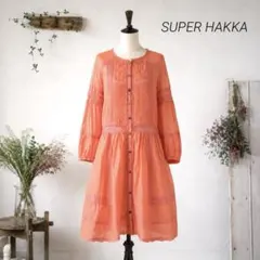 SUPER HAKKA★　ワンピース　シャツ　羽織り　花柄刺繍　ナチュラル　春夏のサムネイル