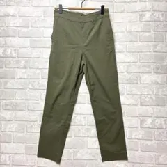シューラルー テーパードパンツ M 美品 カーキ ストレッチ ミリタリー 薄手のサムネイル