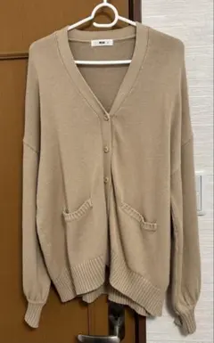 WEGO Vネックスクールカーディガン　フリーサイズ　ベージュ