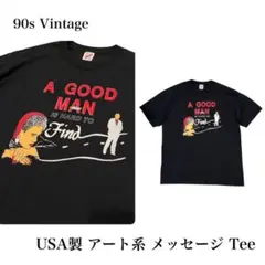 90s ビンテージ USA製 アメリカ古着 アート系 Tシャツ ブラック XLのサムネイル