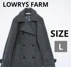 グレー ウール ピーコート ダブルボタン