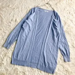 【LEPSIM】レプシィム　カーディガン　長袖　ロング　パープル　ボタンレス　F